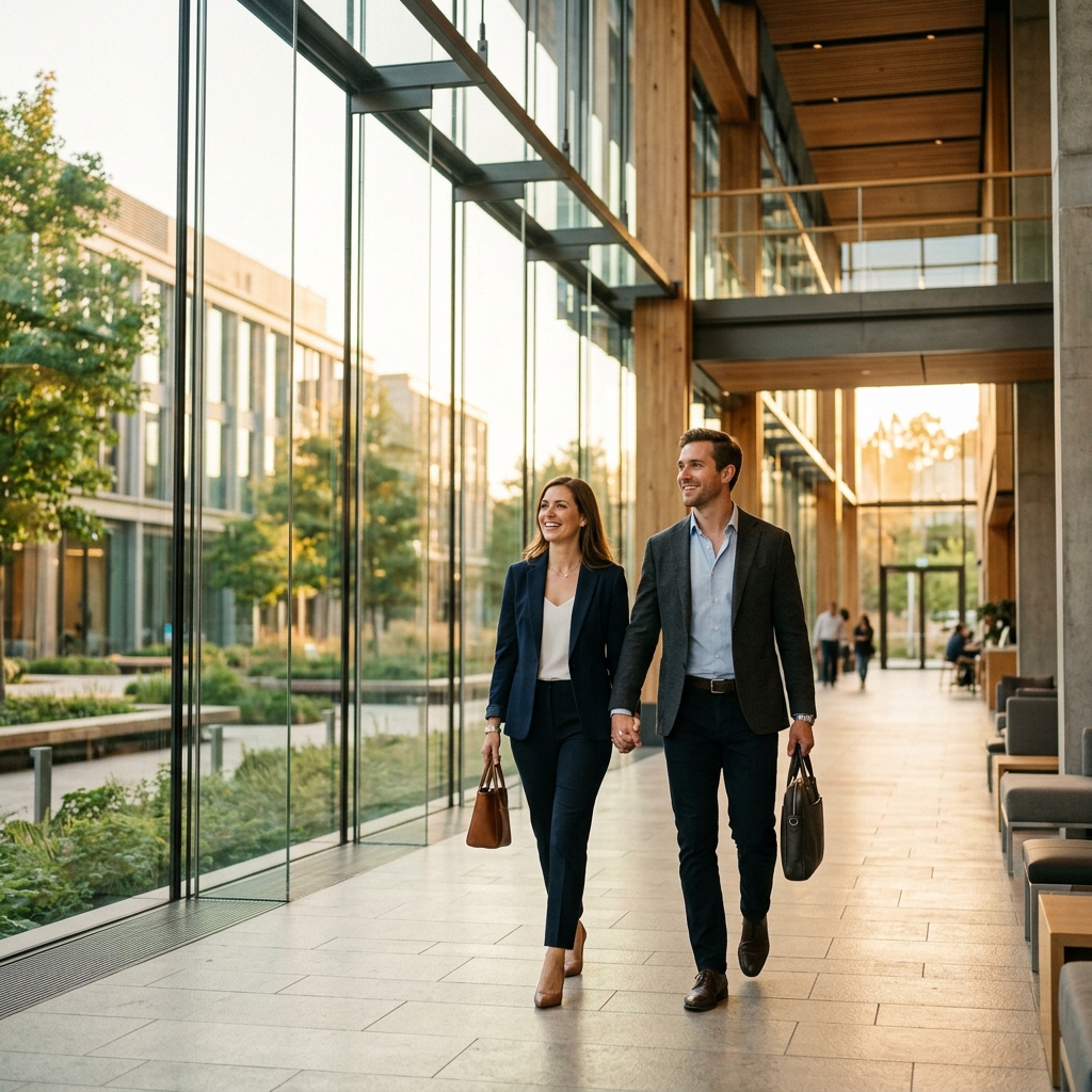 Familia feliz sonriendo en un parque